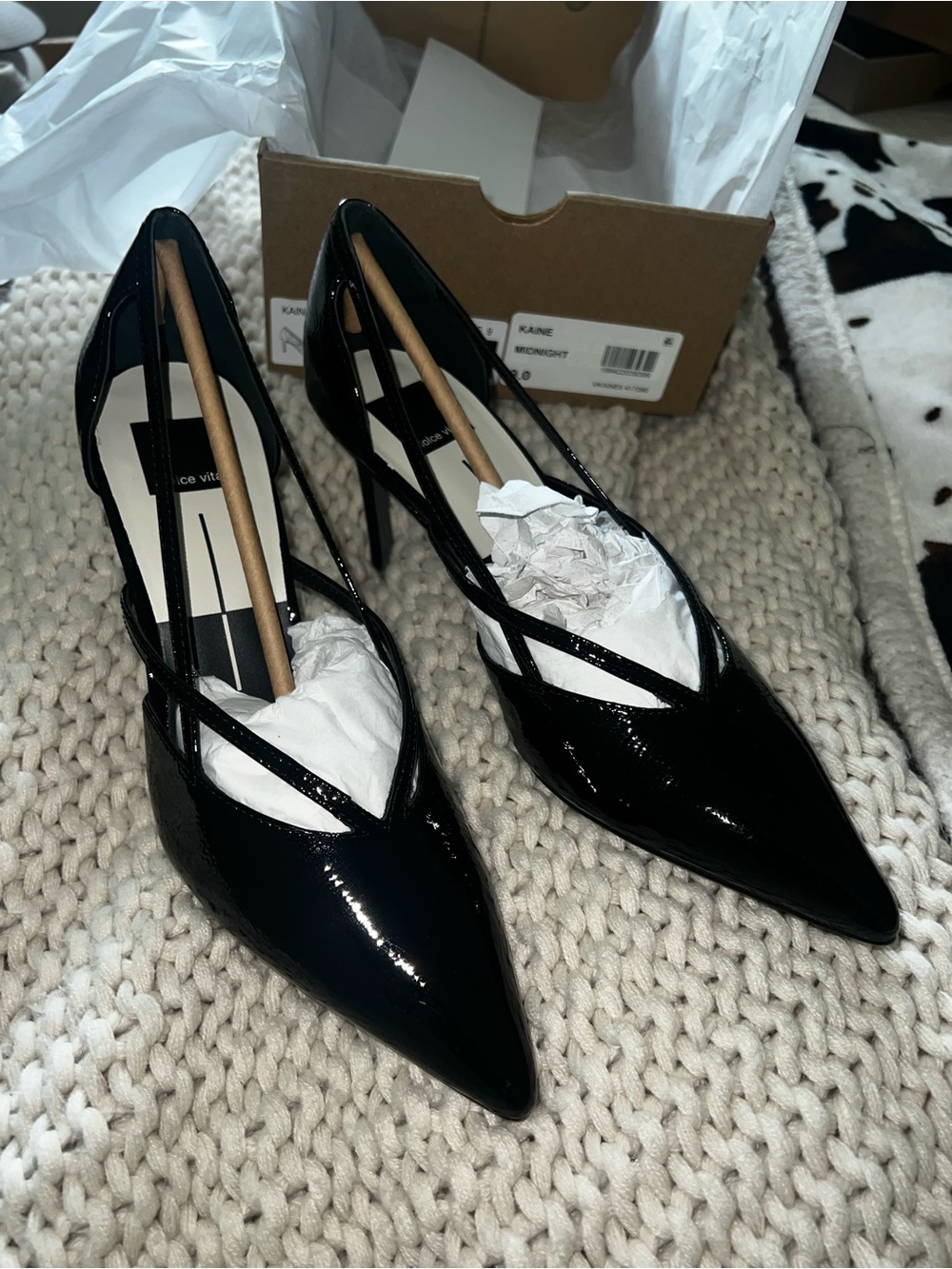Dolce Vita Black Patent Pointed Toe Stiletto Heels